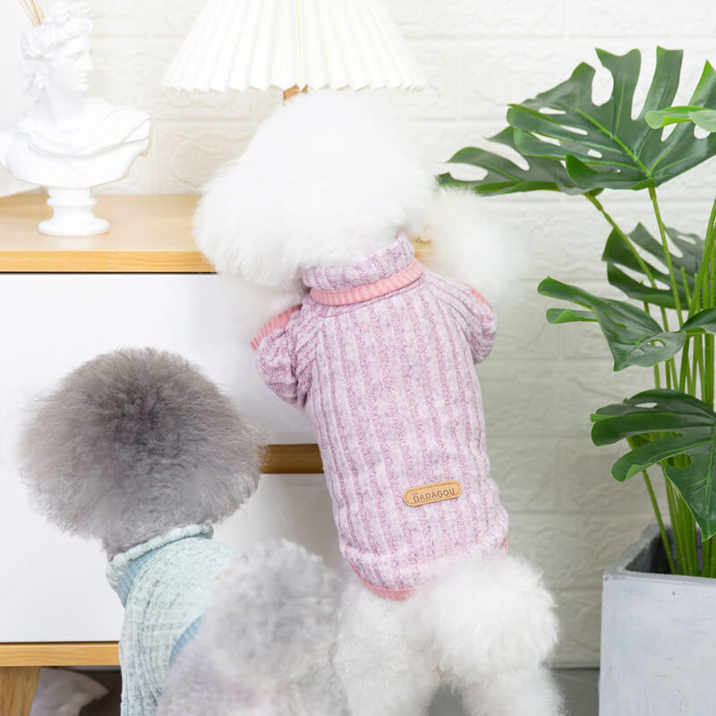 Ribbed Knit Dog Sweater - Cozy and Stylish for Cooler Weather