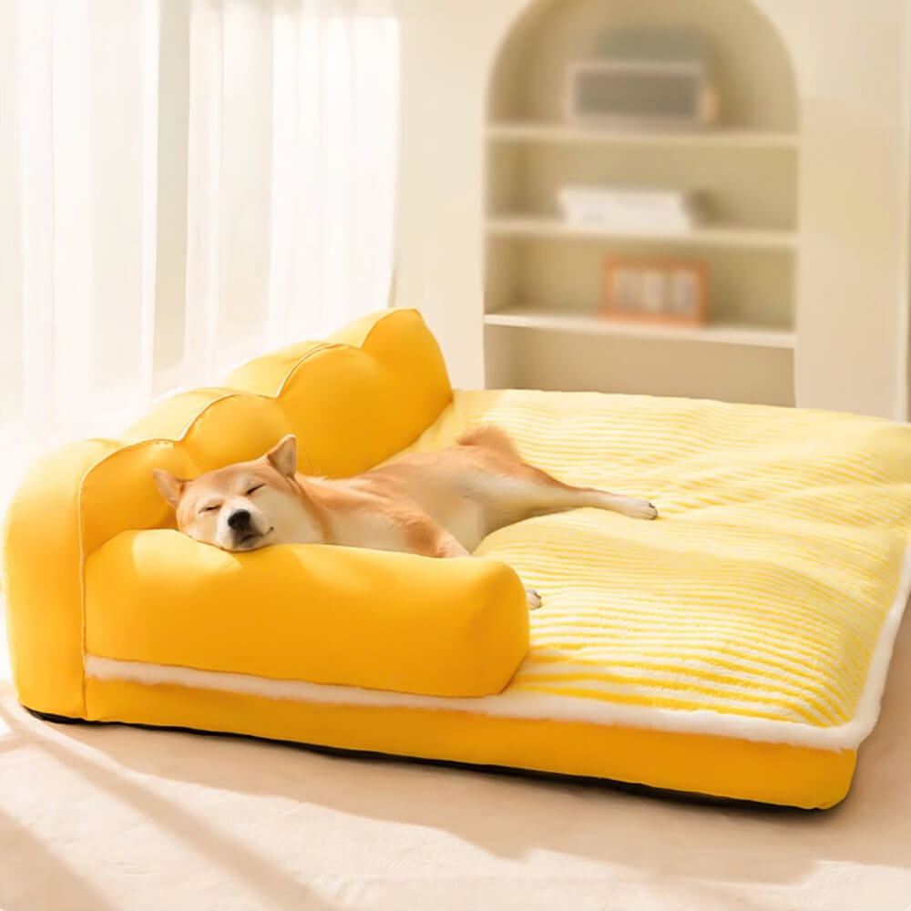 Striped Full Support Comfortable Skin-friendly Washable Orthopedic Dog Sofa Bed