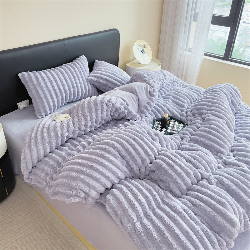 Fluffy Cozy Velvet Winter Essential Bed Sheet Set