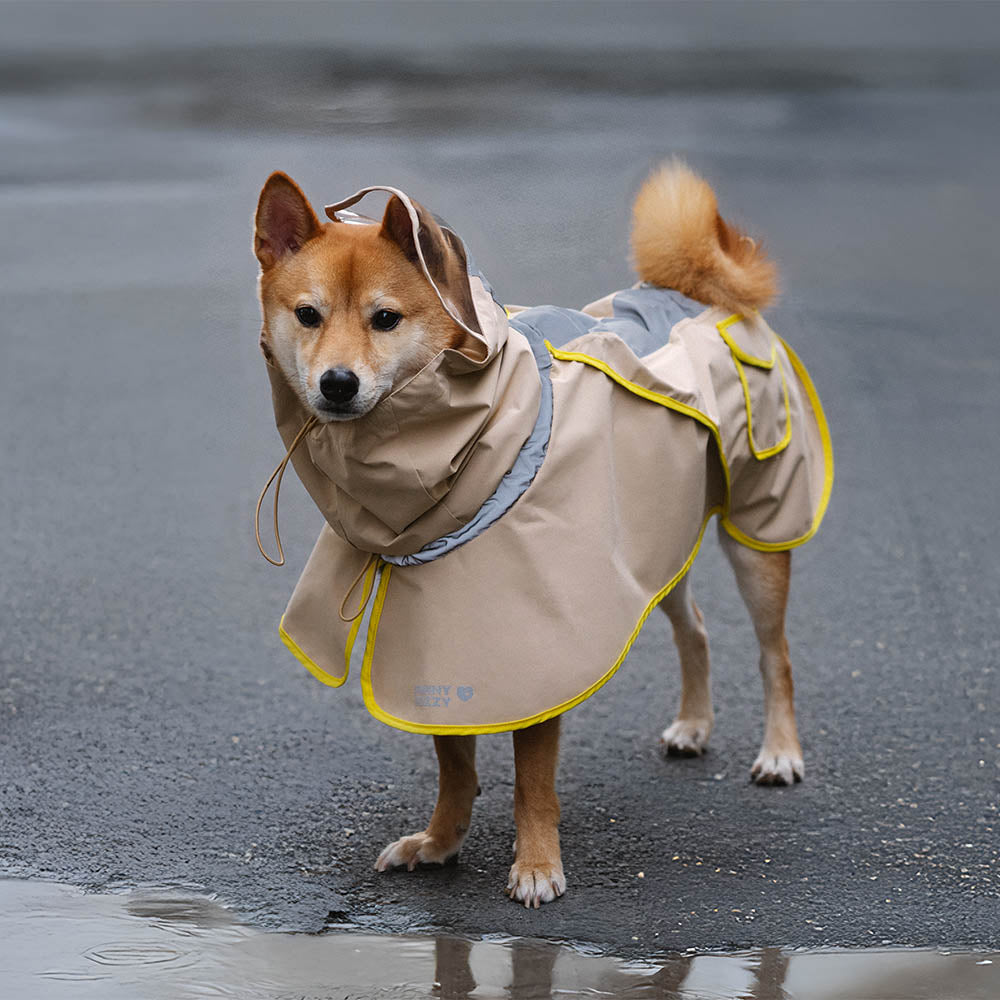 Adjustable Reflective Waterproof with Pocket Dog Human Matching Raincoat-Stay Dry