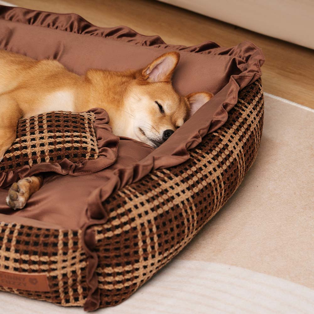 Classic Luxury Washable Cozy Bolster Dog Bed- Bliss Napper