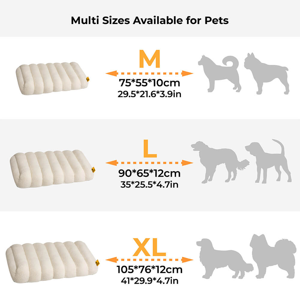 Large Washable Creamy Cozy Flat Dog Beds - Cheesecake