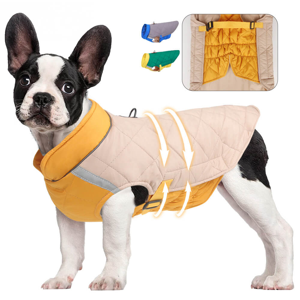 Adjustable Quilted Dog Jacket - Warm and Safe for Winter Walks