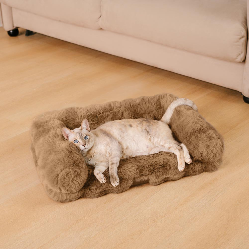 Fluffy Plush Thickened Cozy Calming Cat Sofa Bed