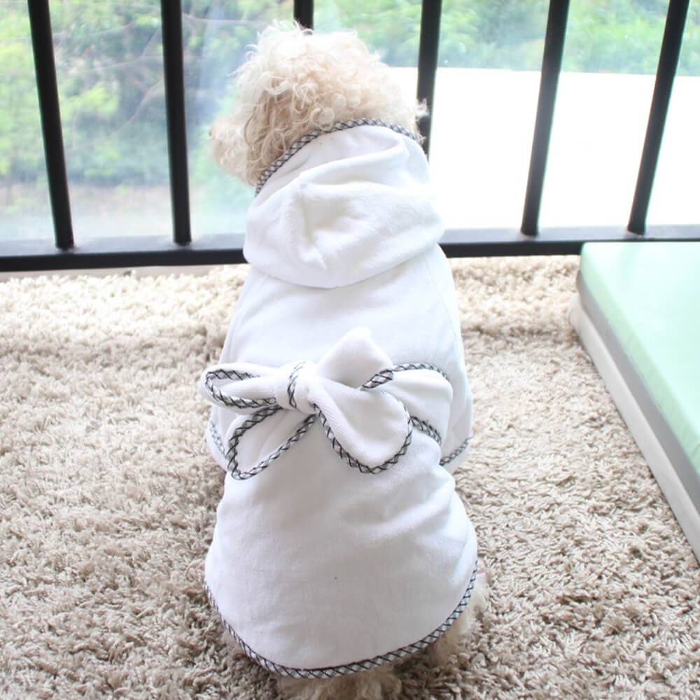 Microfiber Fast Drying Absorbent Dog Hooded Bathrobe Pajama