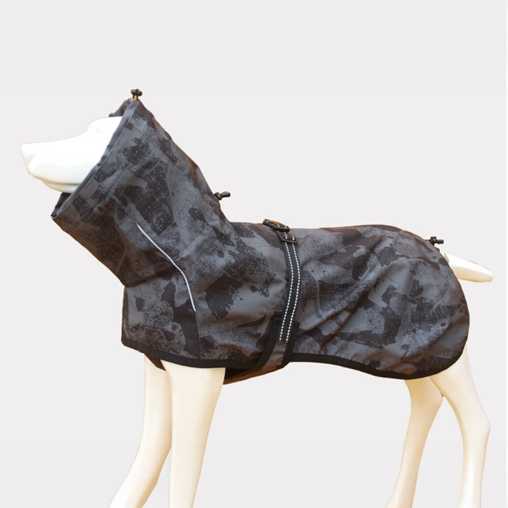 Camouflage Adjustable Turtleneck Waterproof Windproof Dog Raincoat