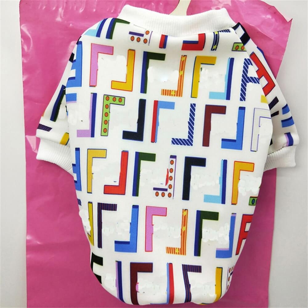 Geometric Patterned Dog Sweatshirts - Colorful and Trendy Pet Apparel