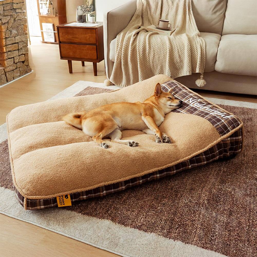 Extra Large Washable Teddy Fluffy Orthopedic Rectangle Dog Bed - Night-night