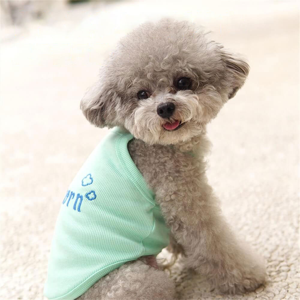 Pet clothing bright color ribbed pit striped vest for dogs and cats summer clothes