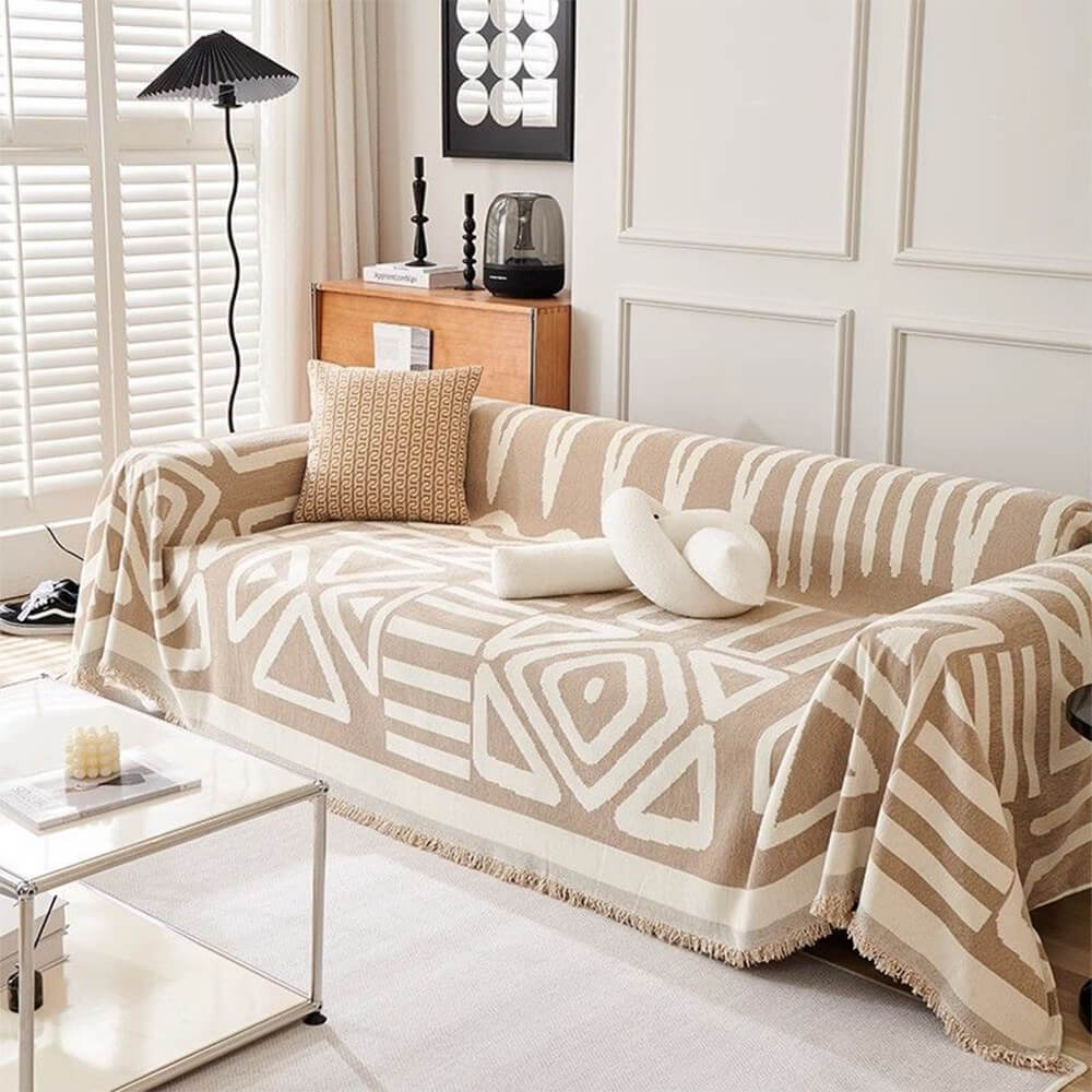 Five-Color Geometric Sofa Cover - Bold Patterns for a Modern Look