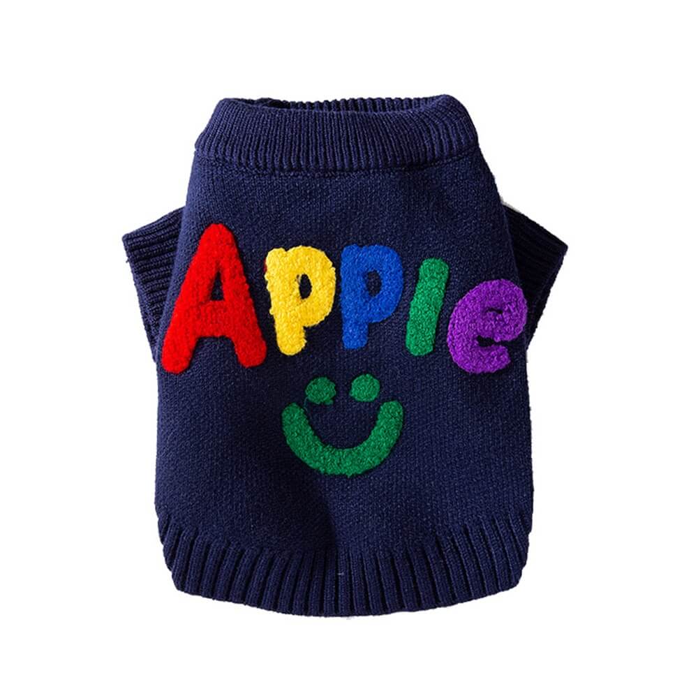 Colorful Apple Knit Dog Sweater