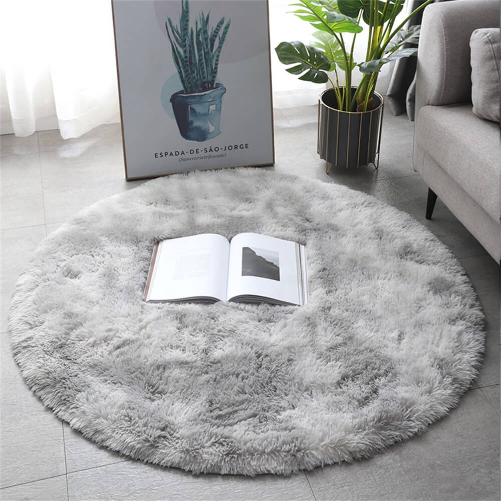 Tie-dye Simple Thickened Pile Round Carpet