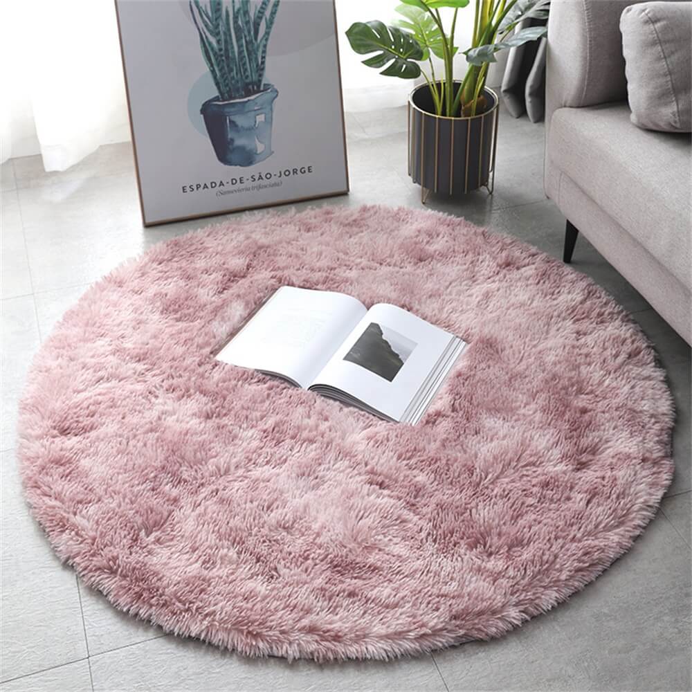 Tie-dye Simple Thickened Pile Round Carpet