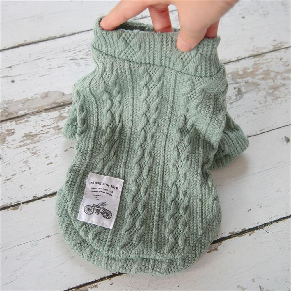 Cozy and Stylish Cable Knit Dog Sweater - Perfect for Chilly Days