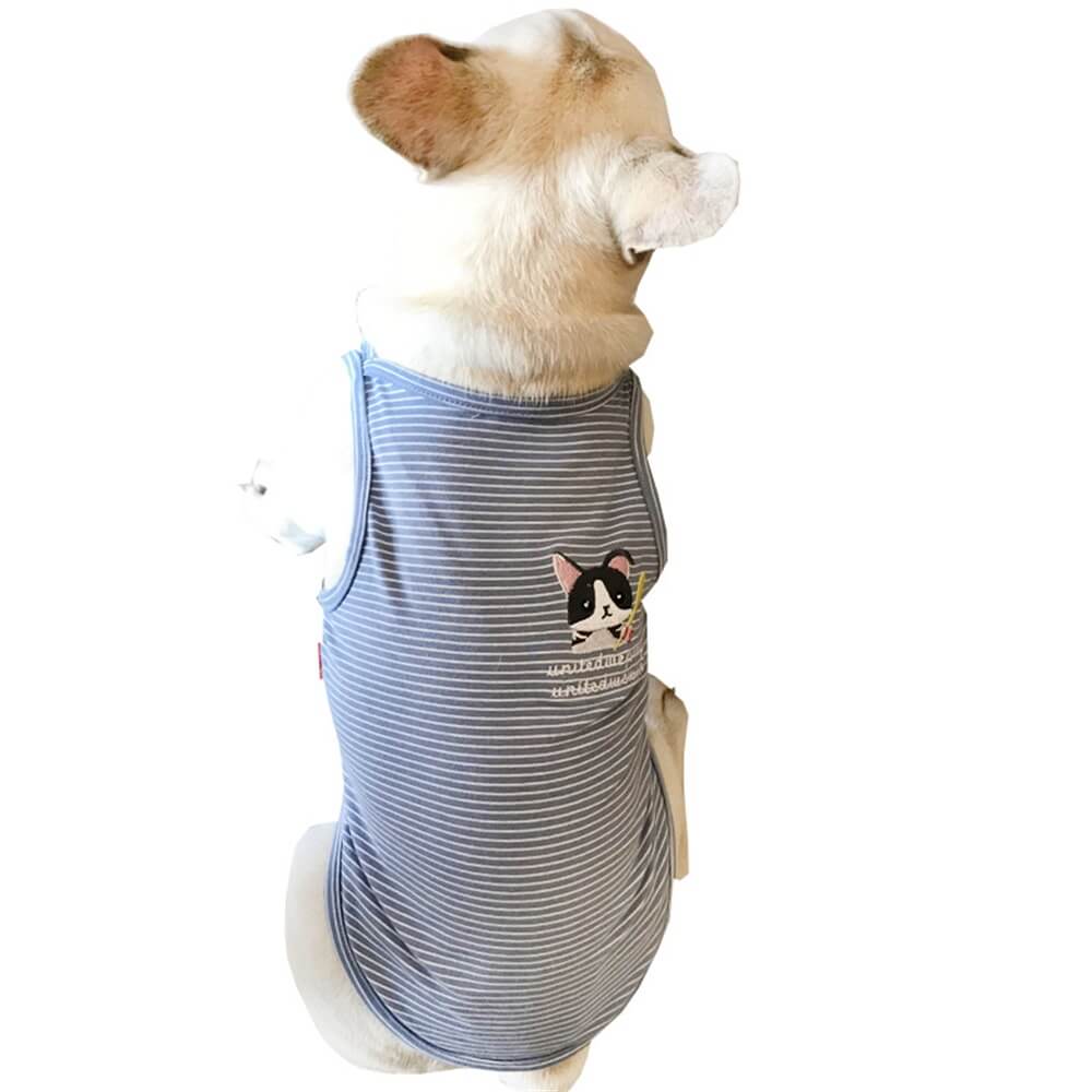 Pet Clothing Dog Parent-Child Outfit Striped Short Sleeve