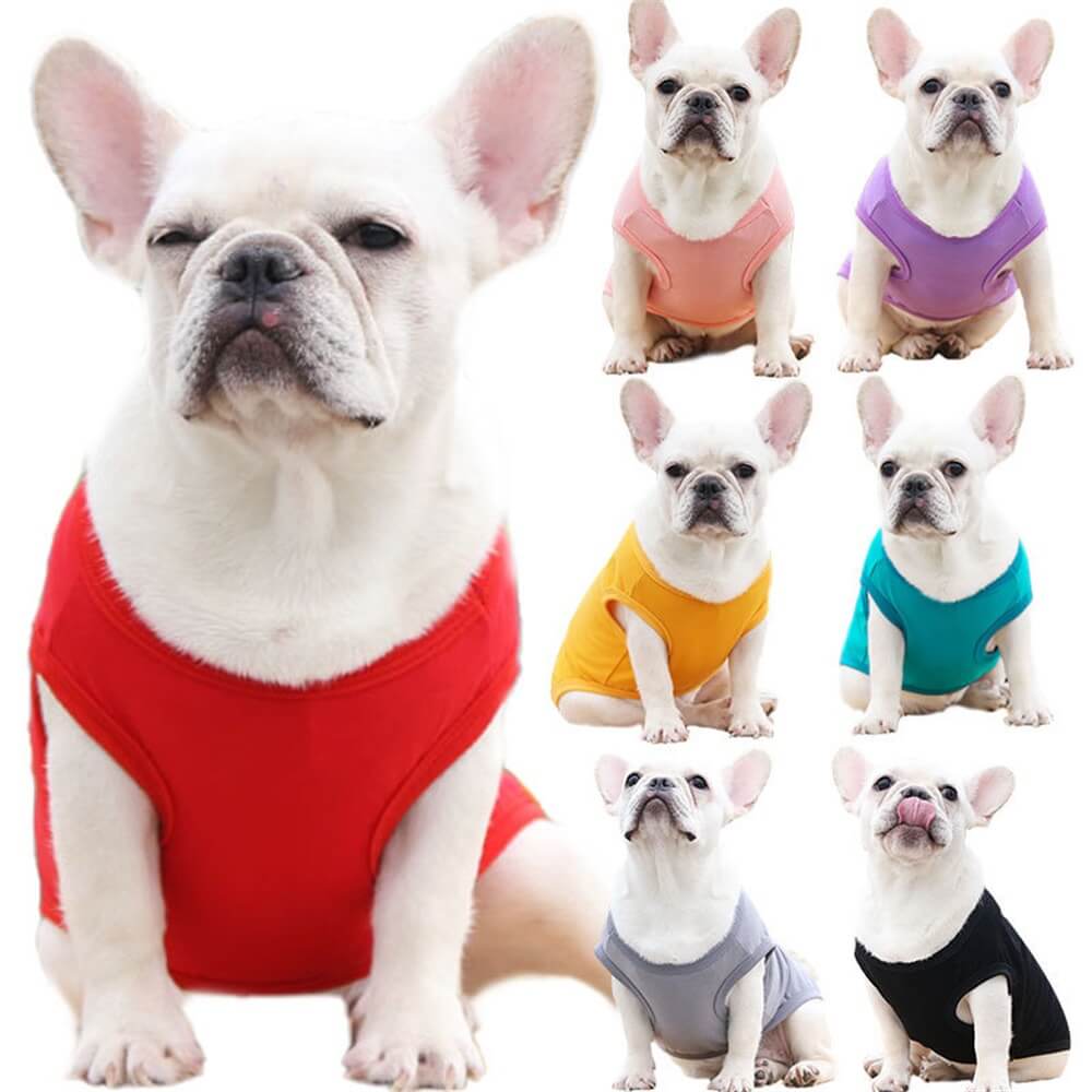 Cotton Solid Color Basic Vest Pet Clothing