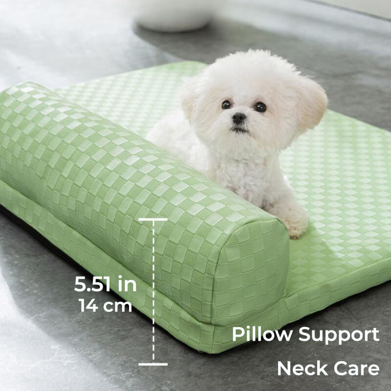 Cama de couro xadrez para animais de estimação Cama ortopédica anti-ansiedade para cães