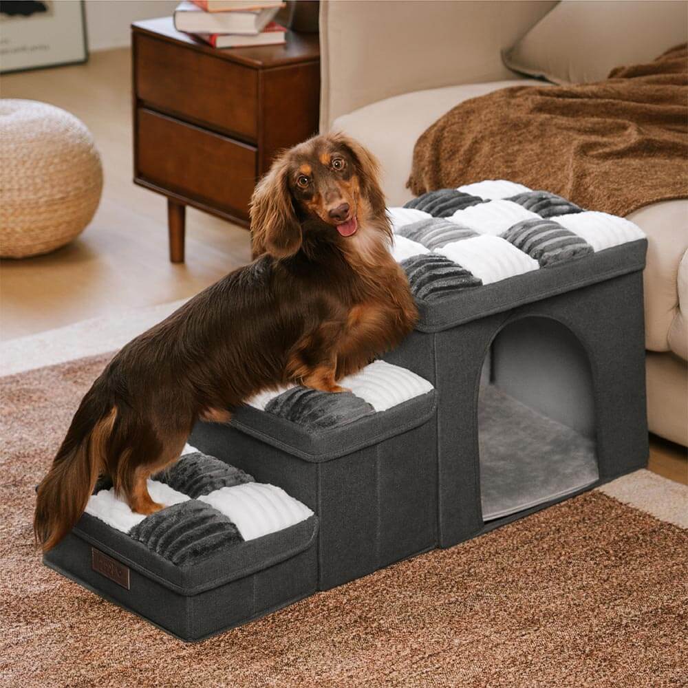 Cream Square Plaid Cozy Dog Furniture Protector Home Bundle 4pcs