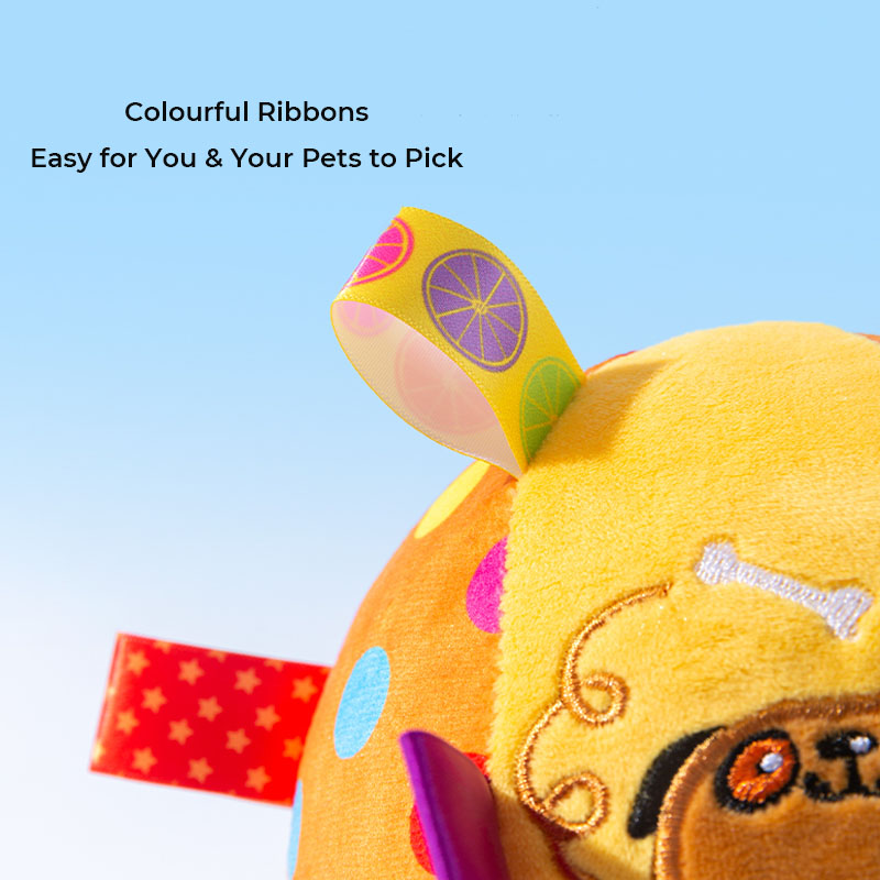 Cute Embroidered Squeaky Ball Interactive Dog Toys