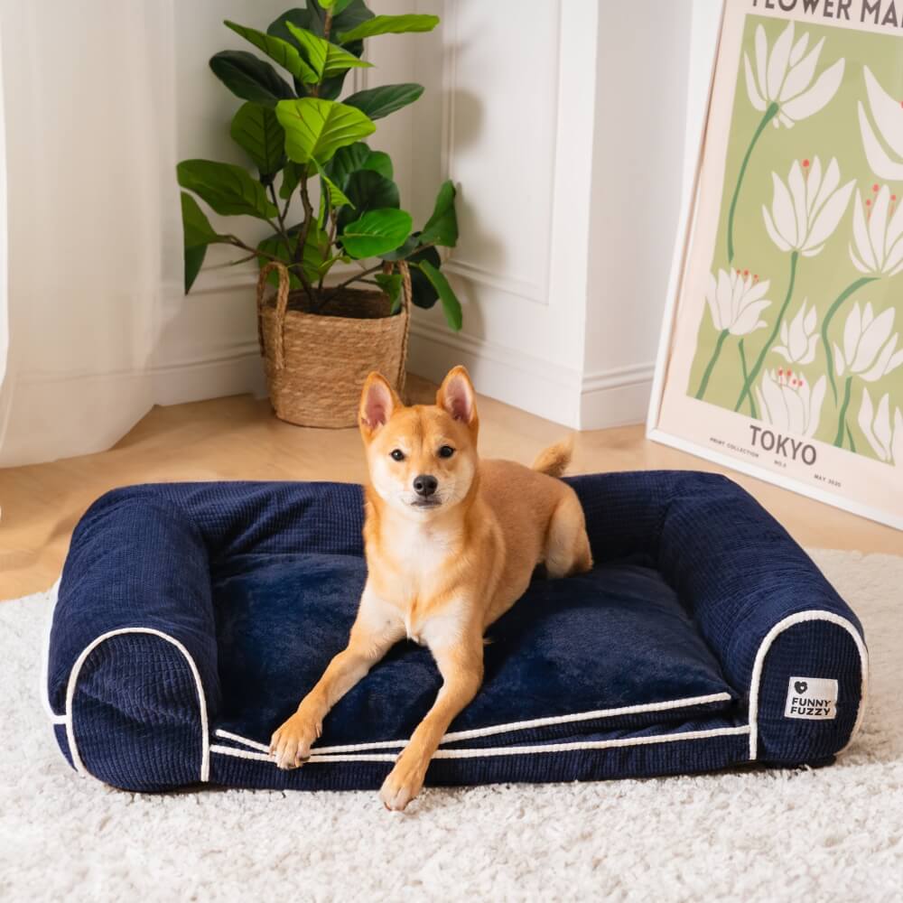 Sofá-cama ortopédico de flanela de dupla camada para cães Deluxe