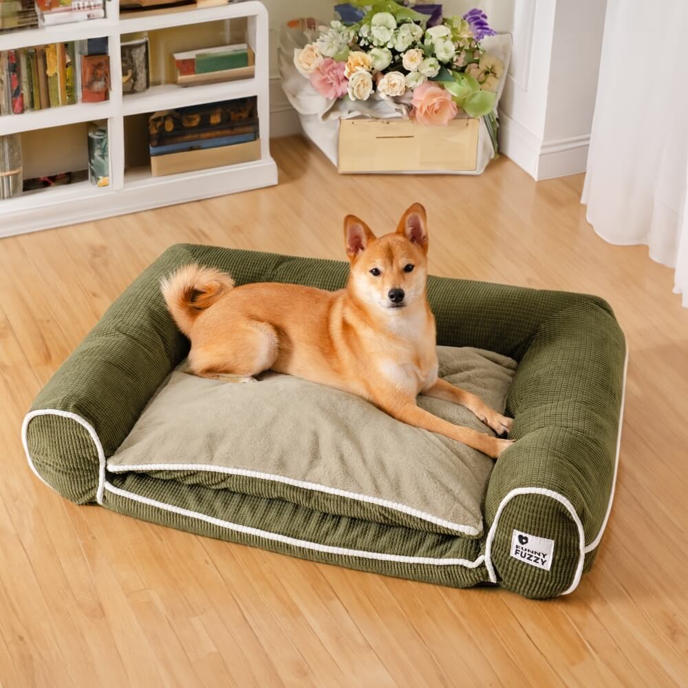 Sofá-cama ortopédico de flanela de dupla camada para cães Deluxe