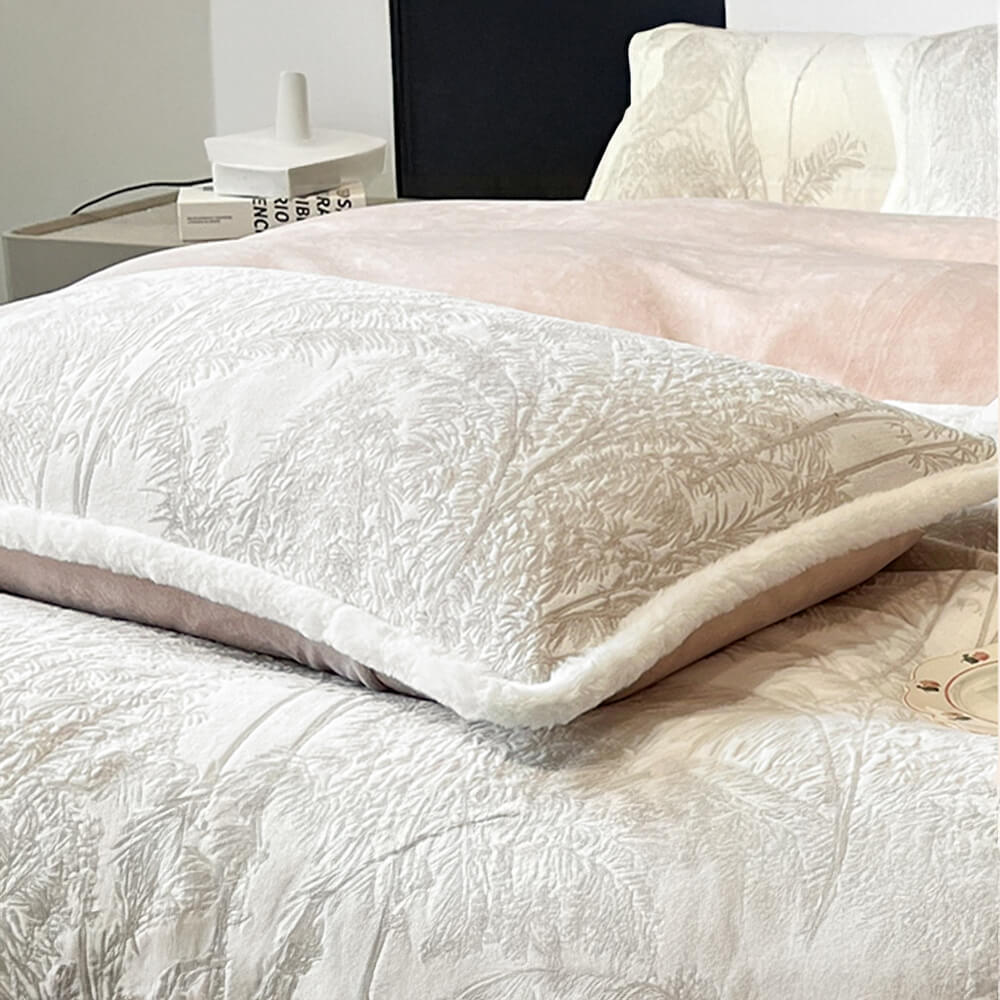 Breathable Waffle Textured Milk Velvet Warm Bed Sheet Set