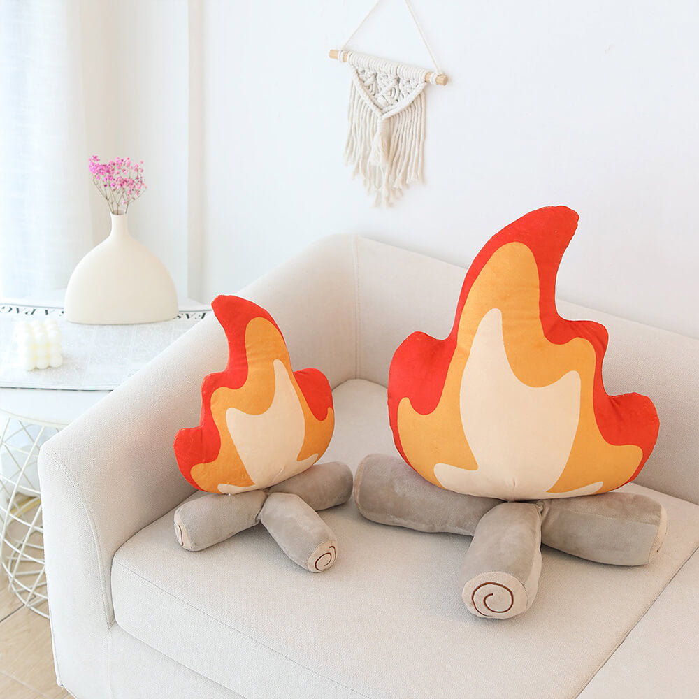 Flame Shape Plush Cozy Decorative Accent Sofa Pillow