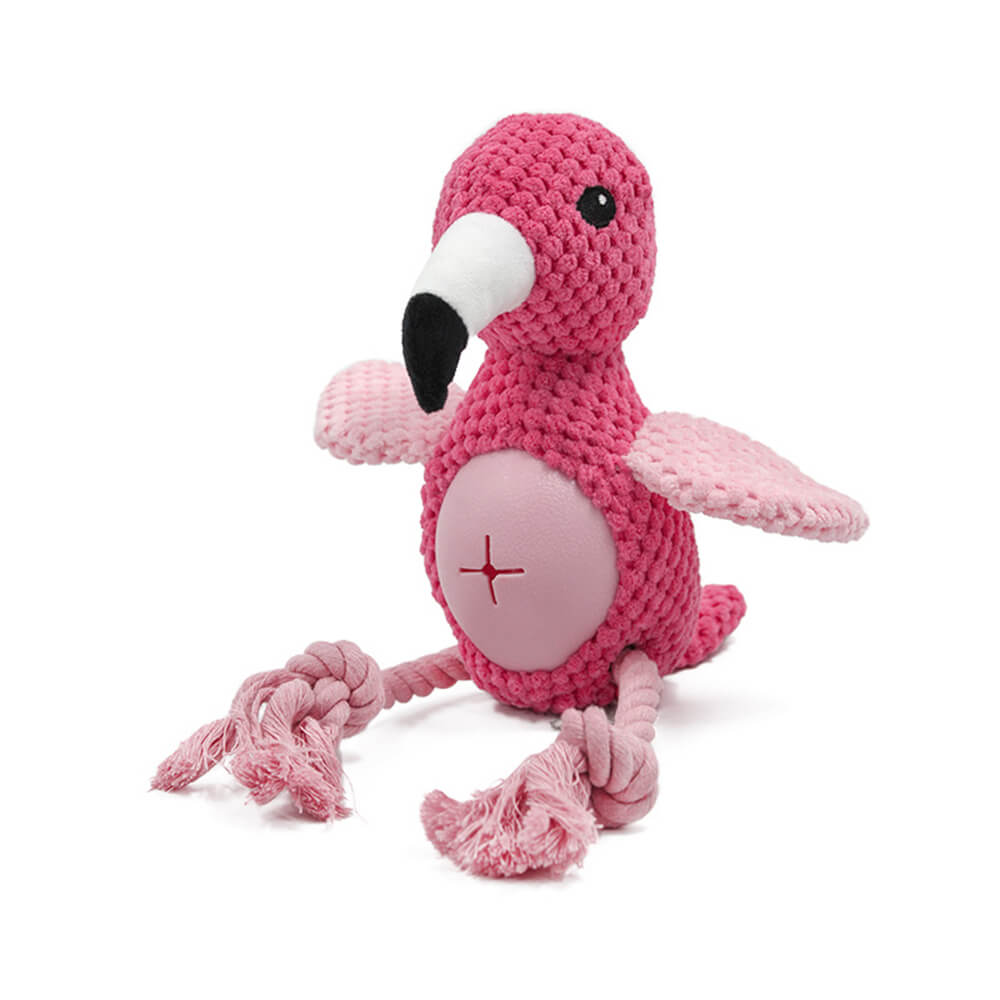 Flamingo Parrot Interactive Durable Rope Chew Dog Toy