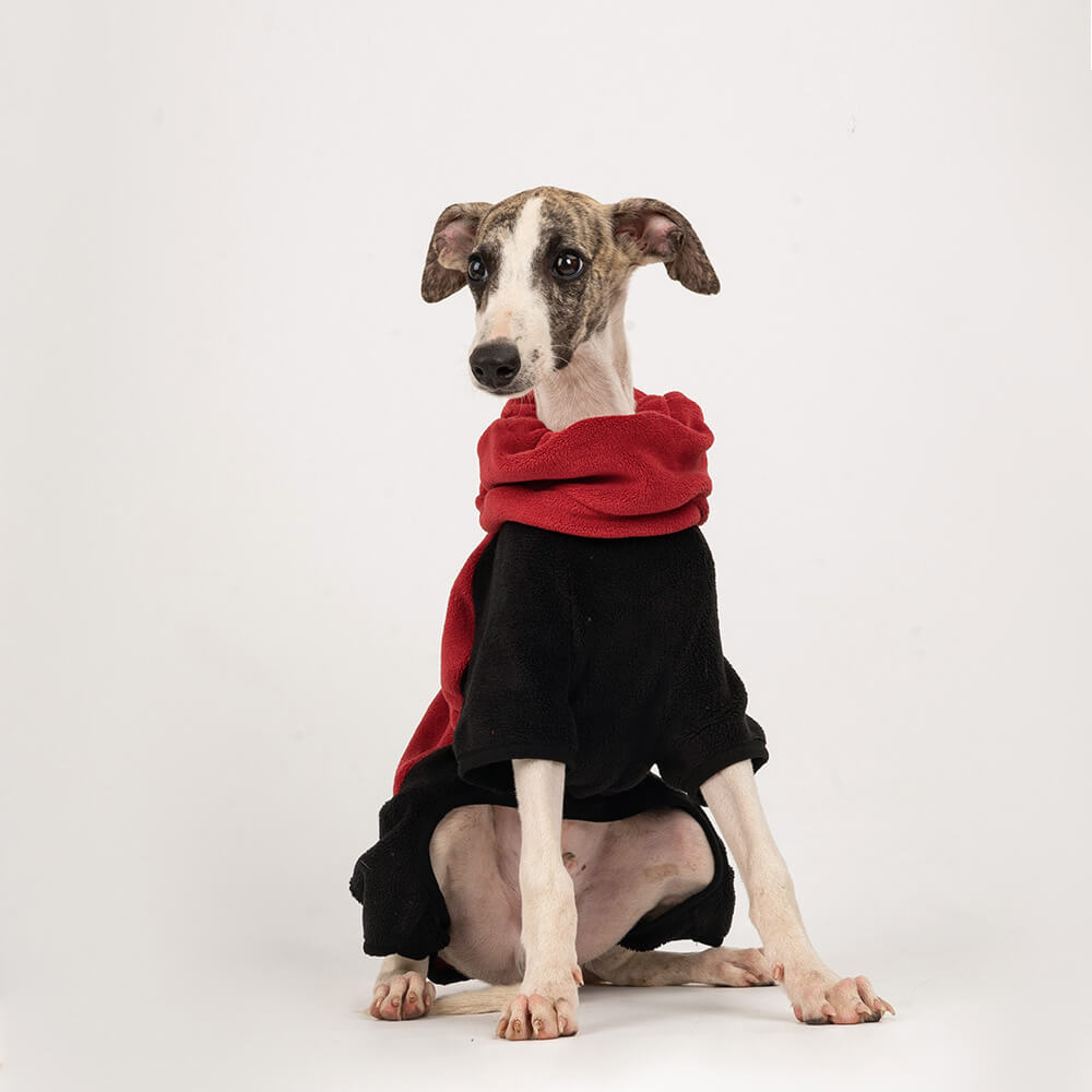 Four-Legged Warm Polar Fleece Dog Coat with Detachable Turtleneck