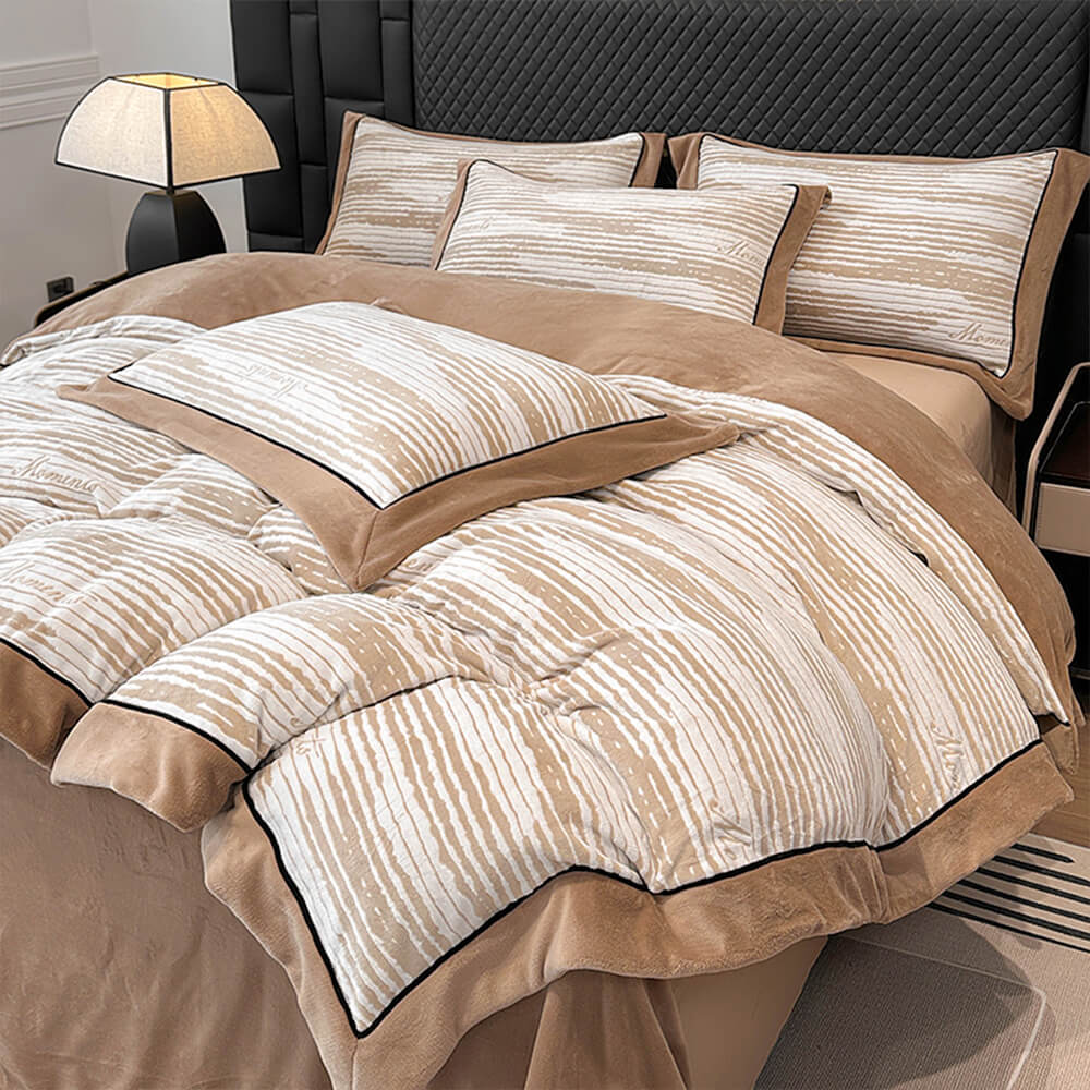 Luxurious Double-Sided Milk Velvet Warm Bed Sheet Set