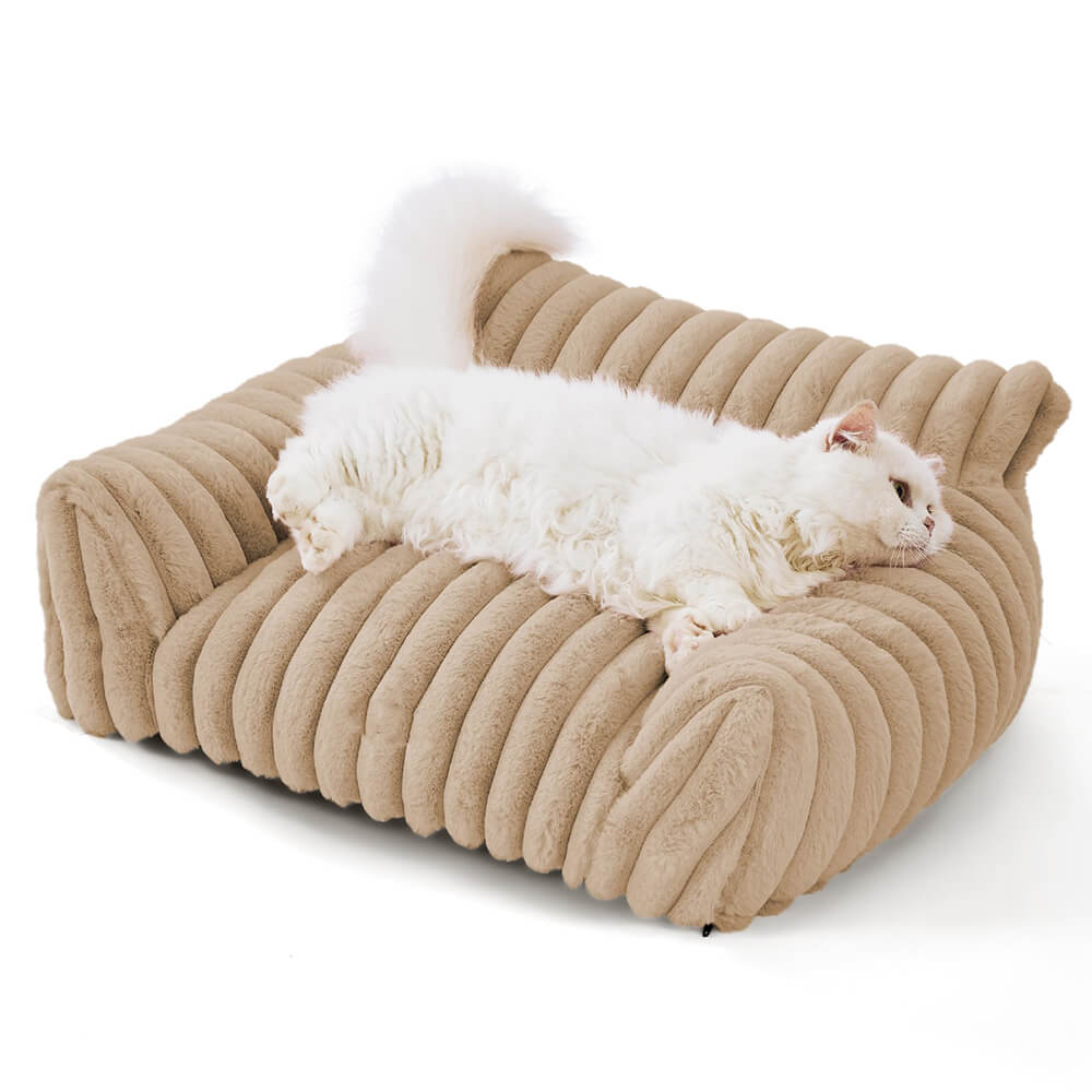 Luxurious Faux Rabbit Fur Supportive Lounge Dog & Cat Soft Bed