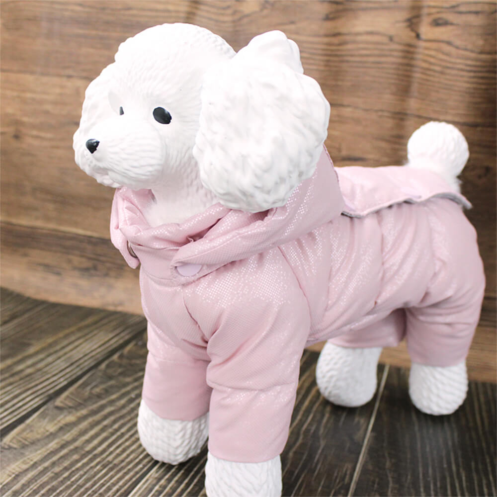 Luxury Cozy Snap-On Back Warm Down Waterproof Dog Hooded Coat