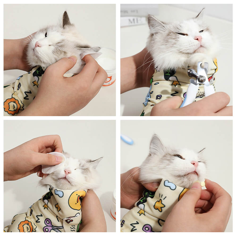 Magic Self-Adhesive Anti-Scratch Cat Restraint Wrap for Nail Trimming