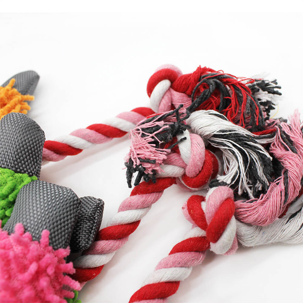 Plush Durable Chew Resistant Interactive Rope Dog Toy