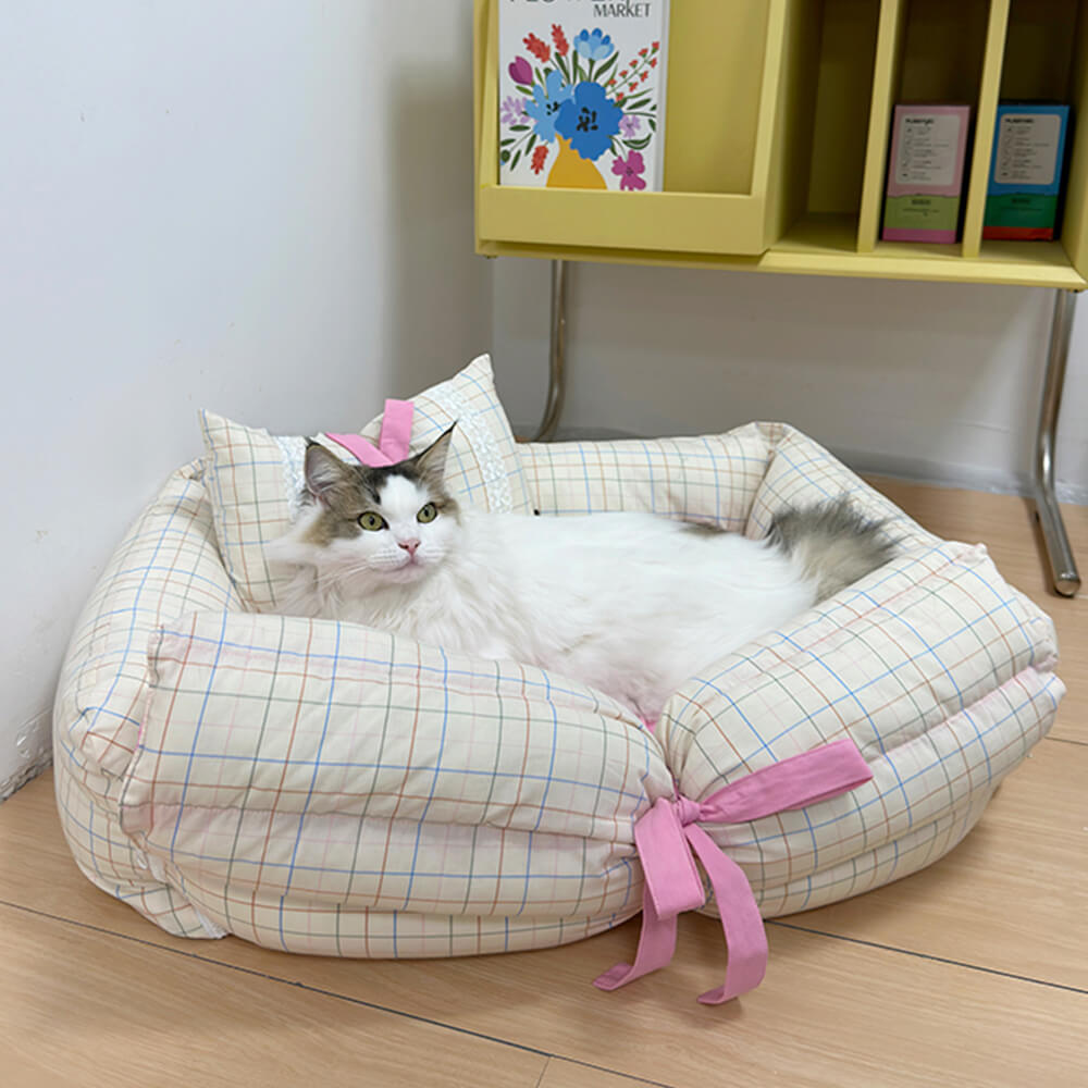 Romantic Princess Bow Knot Microfiber Fill Dog & Cat Bed