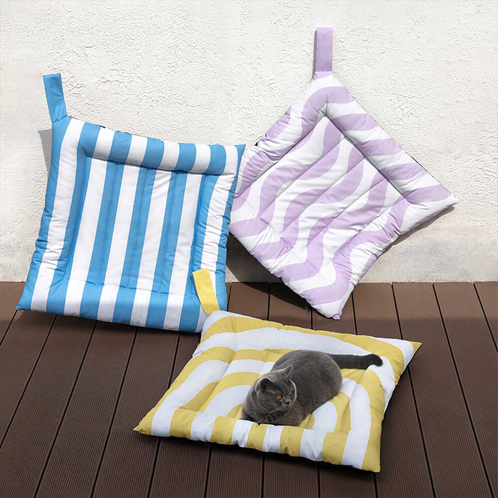 Square Striped Cooling Waterproof Portable Sleeping Dog & Cat Mat