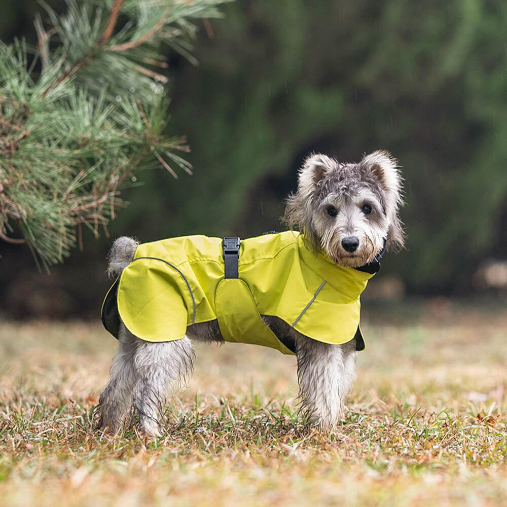 Turtleneck Waterproof Lightweight Reflective Adjustable Dog Poncho Raincoat