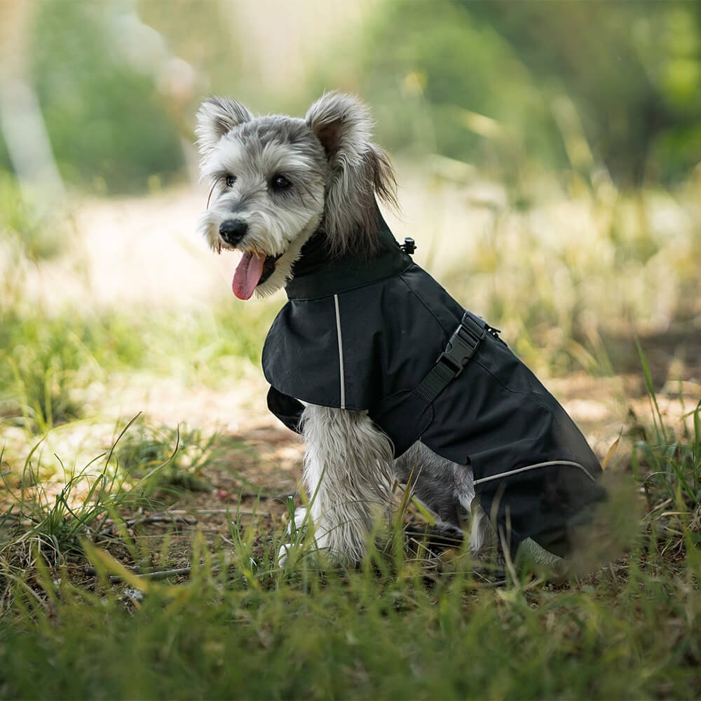 Turtleneck Waterproof Lightweight Reflective Adjustable Dog Poncho Raincoat