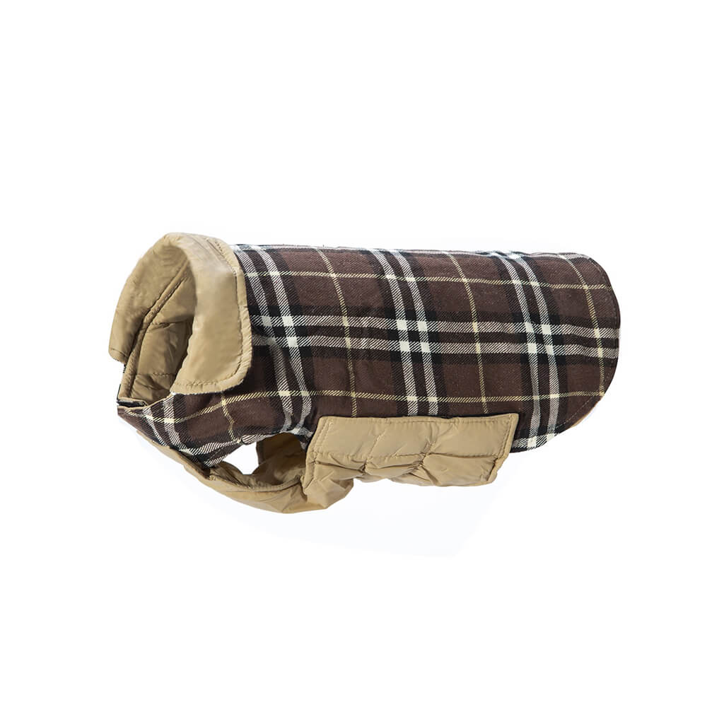 Ultra-Warm Plaid Turtleneck Skin-Friendly Velcro Dog Jacket