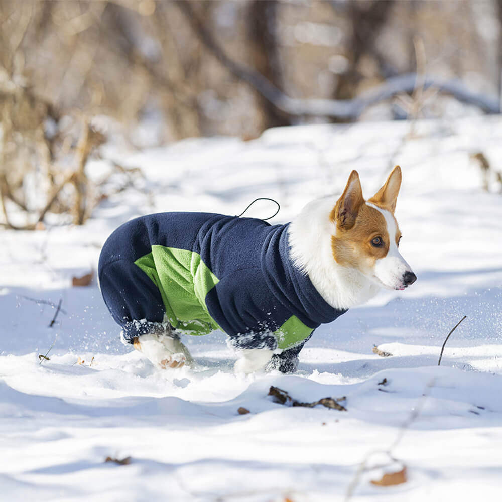 Windproof Polar Fleece Full-Body Warmth Turtleneck Dog Jumpsuit