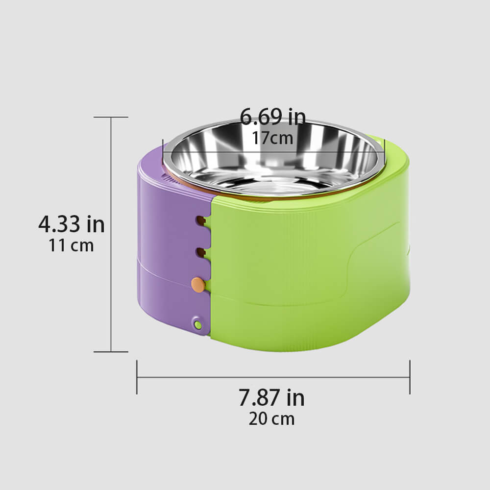 Adjustable Elevated Neck Protection Slow Feeder Pet Bowl