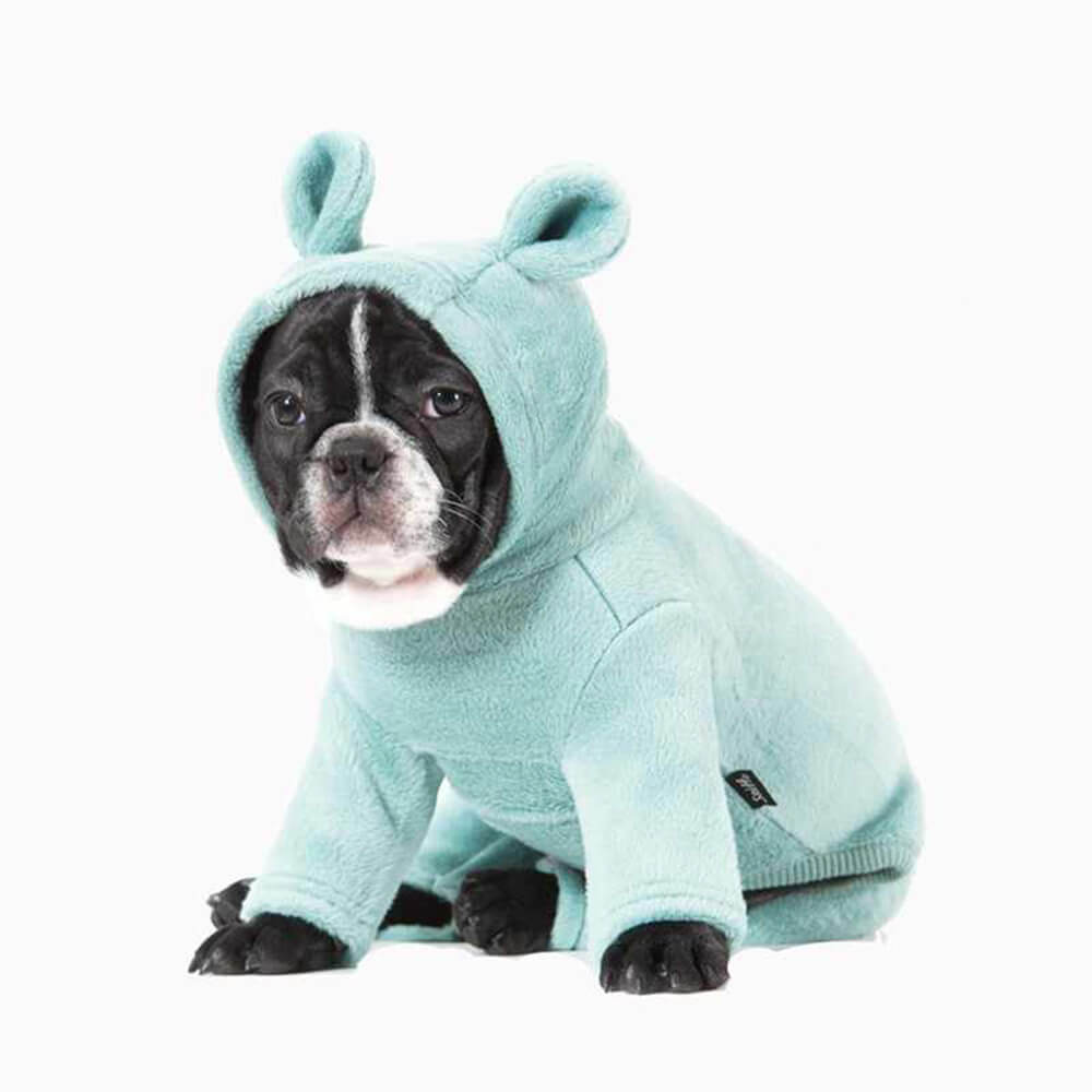 Bear Ear Warm Four-Legged Soft Dog Hoodie Coat