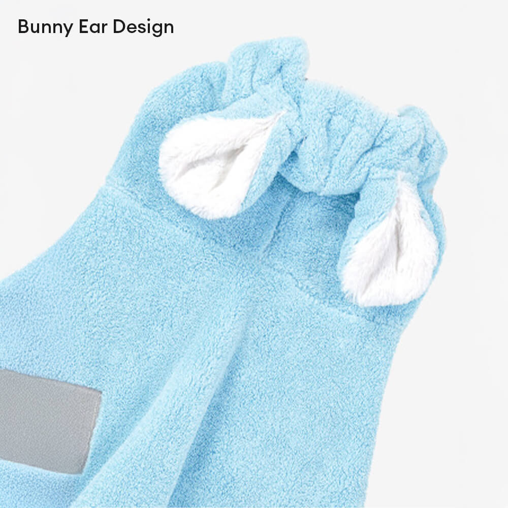 Bunny Ear Microfiber Absorbent Skin-Friendly Velcro Dog & Cat Hoodie Bathrobe