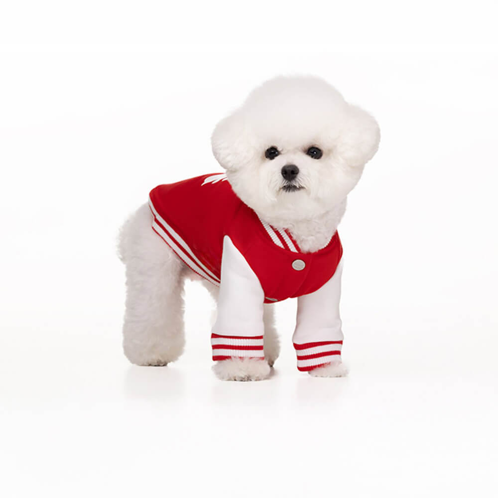 Chic Baseball Style Warm Stretch Silicone & Metal Logo Dog Jacket