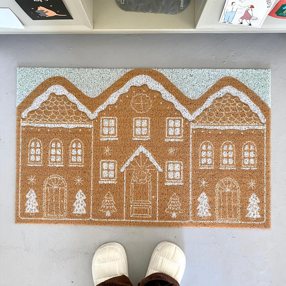 Christmas Gingerbread House Durable Multi-Functional Non-Slip Decorative Home Rug