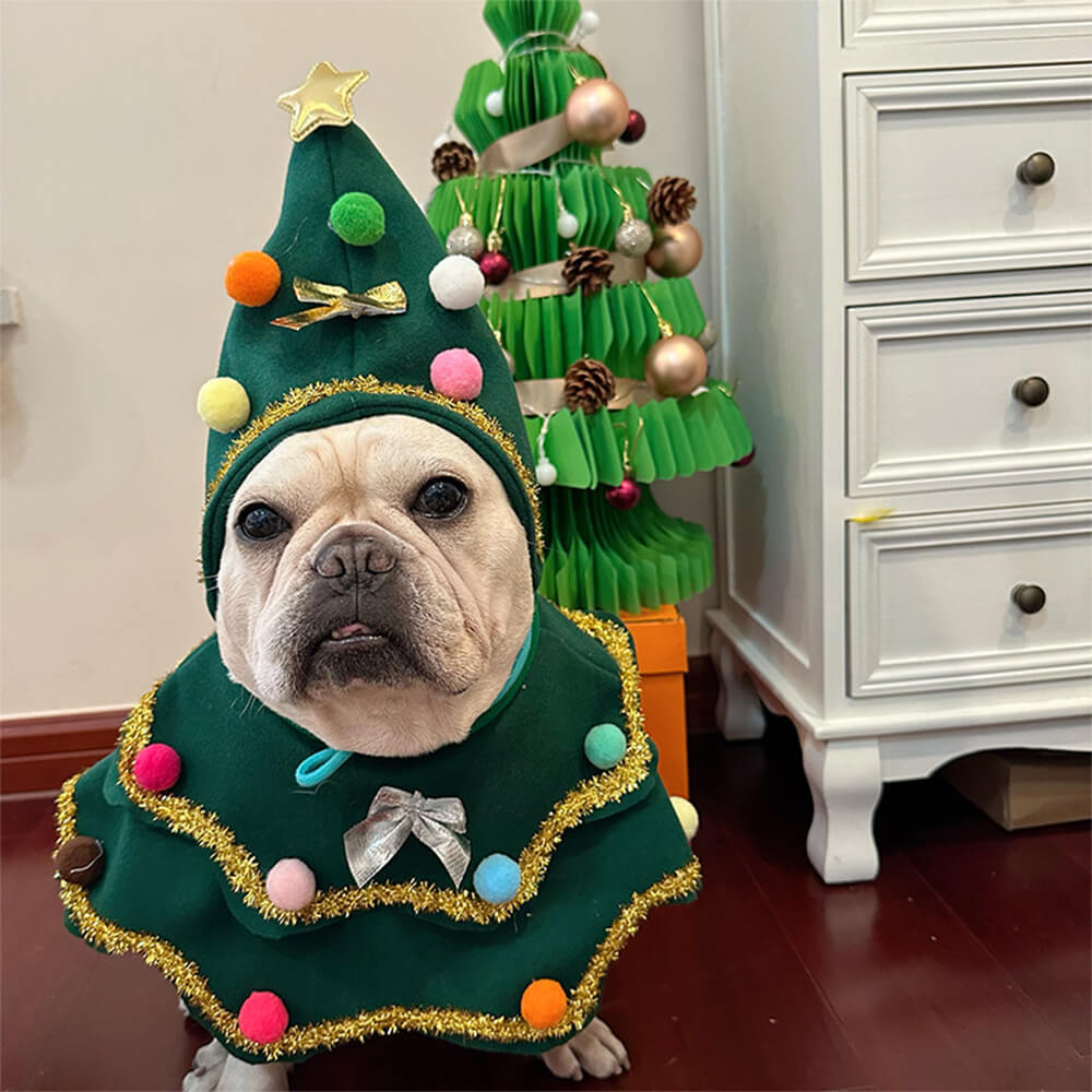 Christmas Tree Hat Cloak Outfit Cosplay Dog & Cat Costume