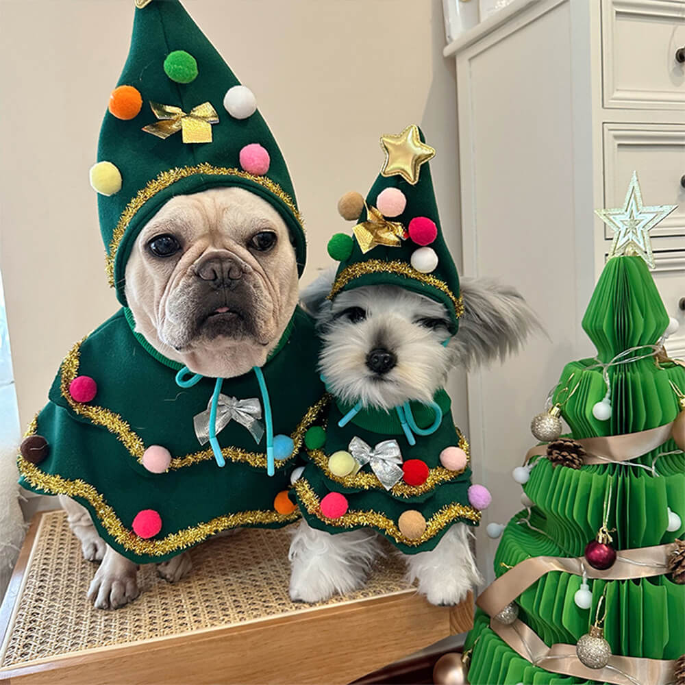 Christmas Tree Hat Cloak Outfit Cosplay Dog & Cat Costume