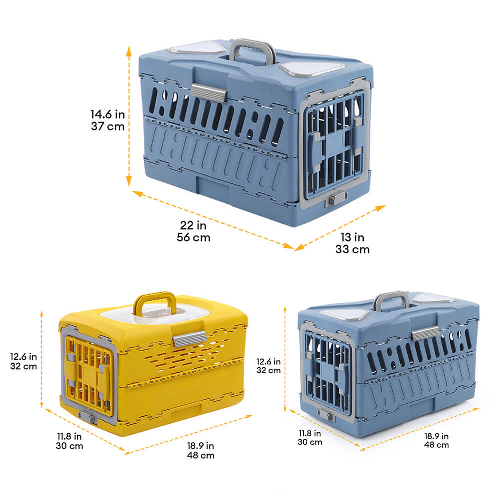 Collapsible Breathable Hard Pet Carrier for Small Dogs and Cats