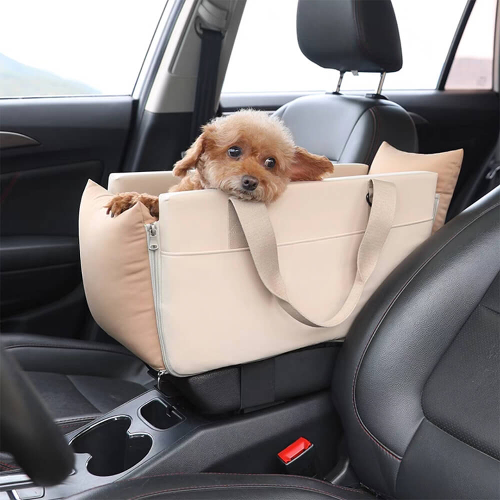 Color-Block Soft Waterproof Portable Car Console Pet Travel Carrier