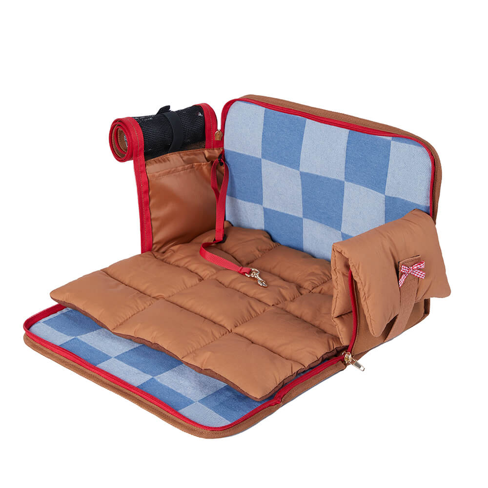 Denim Retro Plaid Multi-Use Pet Bag